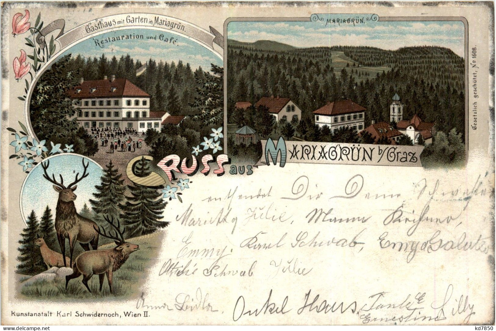 Gruss Aus Maria Grün Bei Graz - Litho - Graz