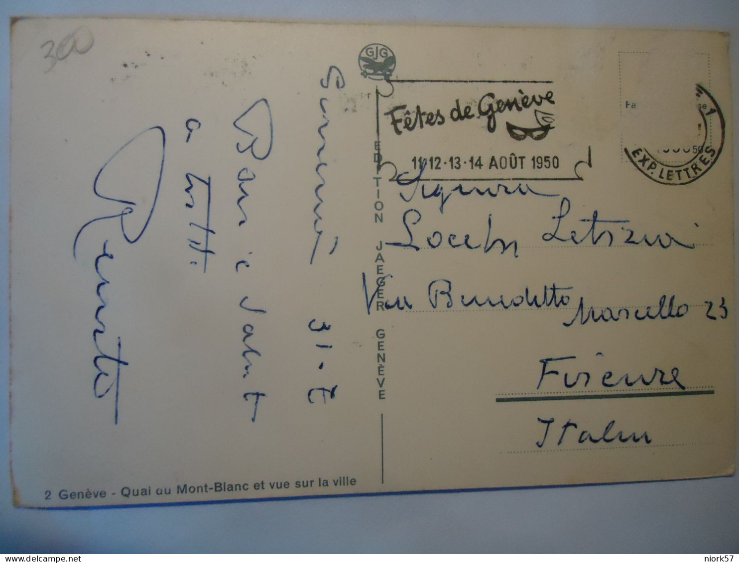 SWITZERLAND   POSTCARDS GENEVE QUAI AU MONT-BLANC 1950 - Andere & Zonder Classificatie