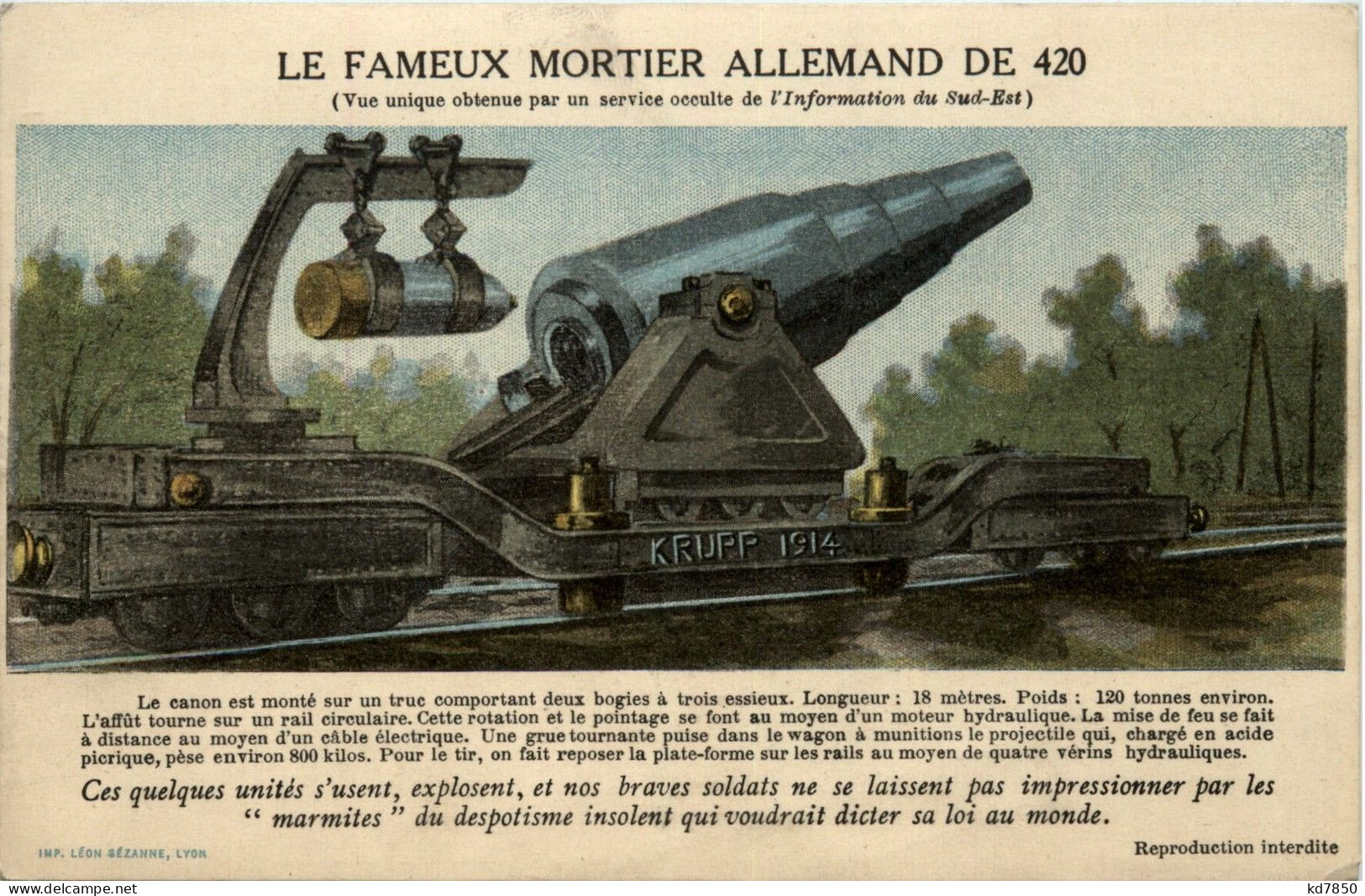 Krupp - Le Fameux Mortier Allemand De 420 - Altri & Non Classificati