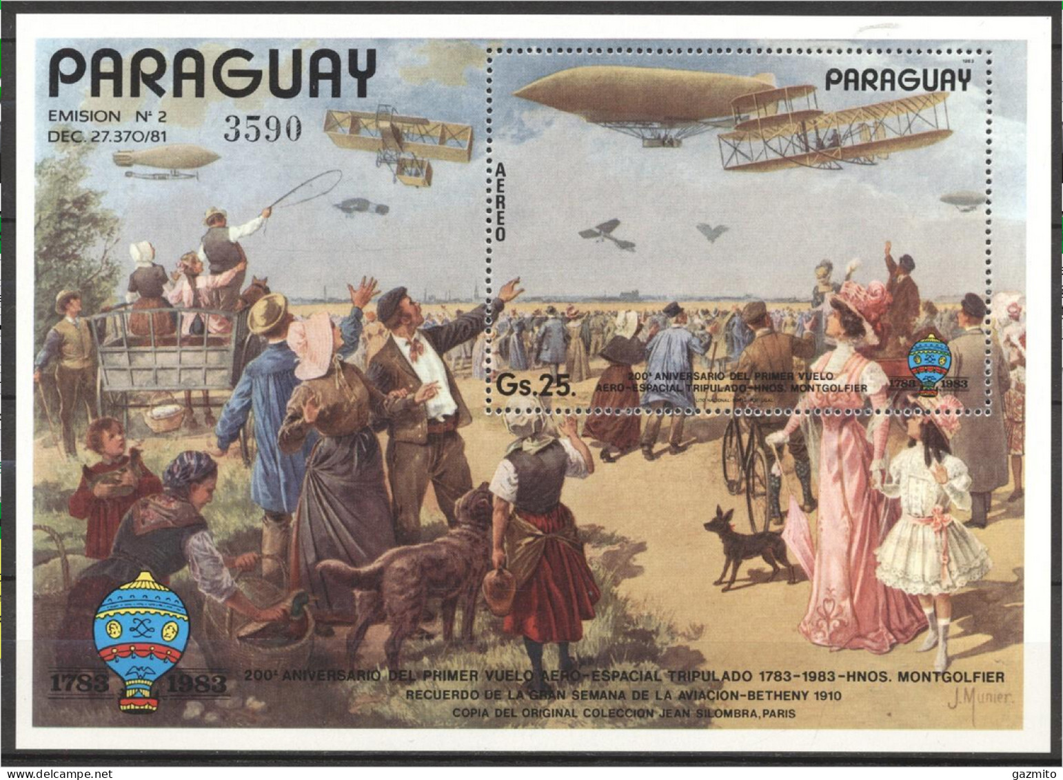 Paraguay 1984, Planes And Zeppelin, Dogs, BF - Avions