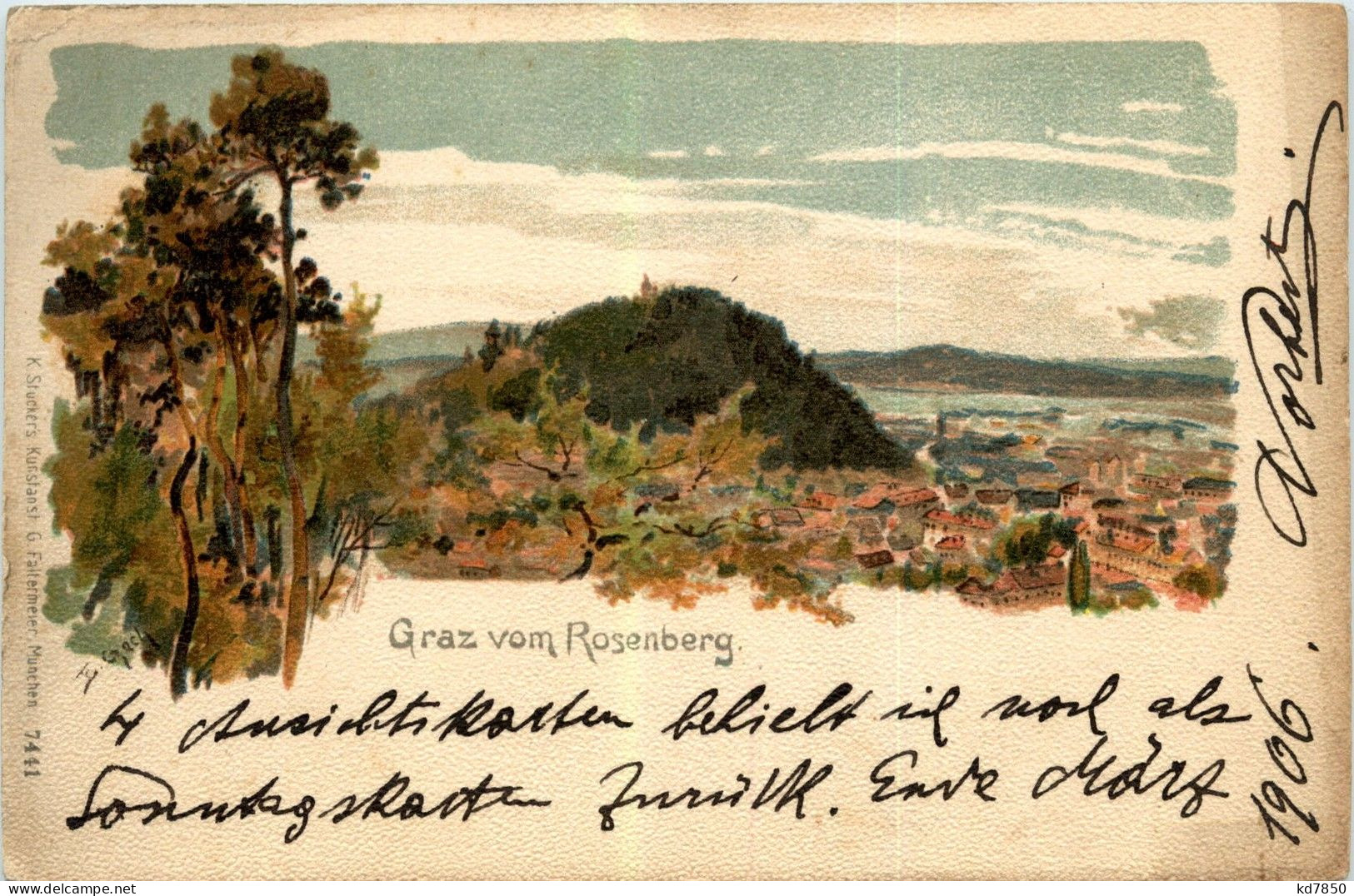 Graz Vom Rosenberg - Litho - Graz