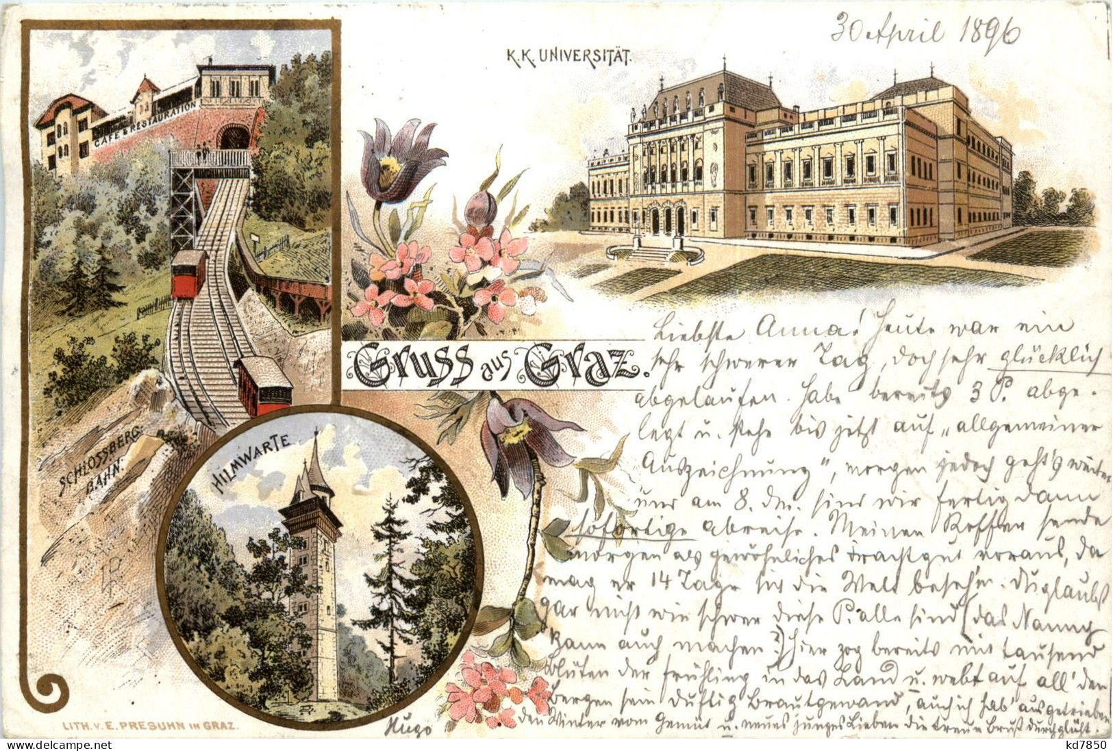 Gruss Aus Graz - Litho - Graz