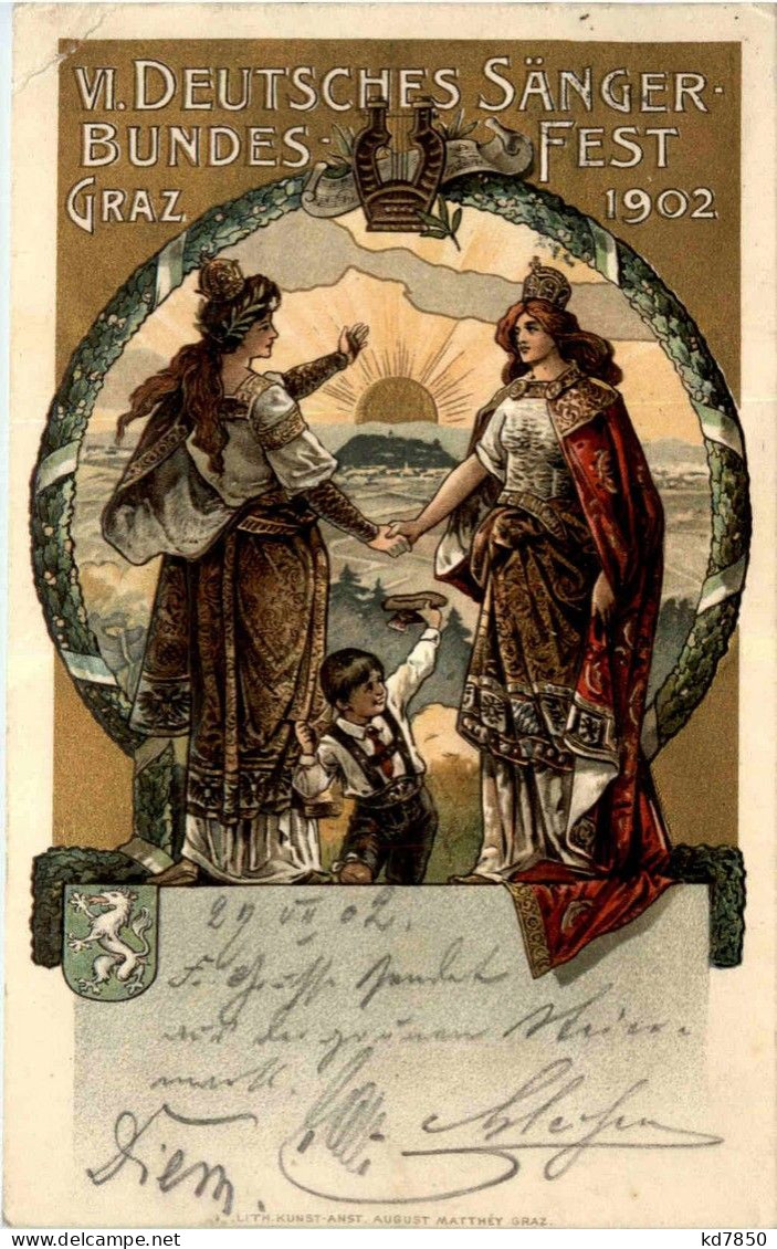 Graz - VI. Deutsches Sänger Bundes Fest 1902 - Litho - Graz