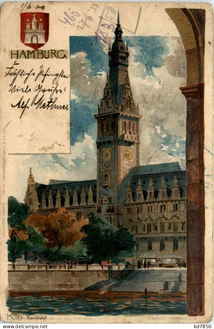 Hamburg - Künstlerkarte Kley Litho - Sonstige & Ohne Zuordnung