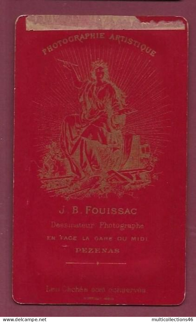 120524A - PHOTO CDV JB FOUISSAC PEZENAS - Fillette Jouet Poupée - Other & Unclassified