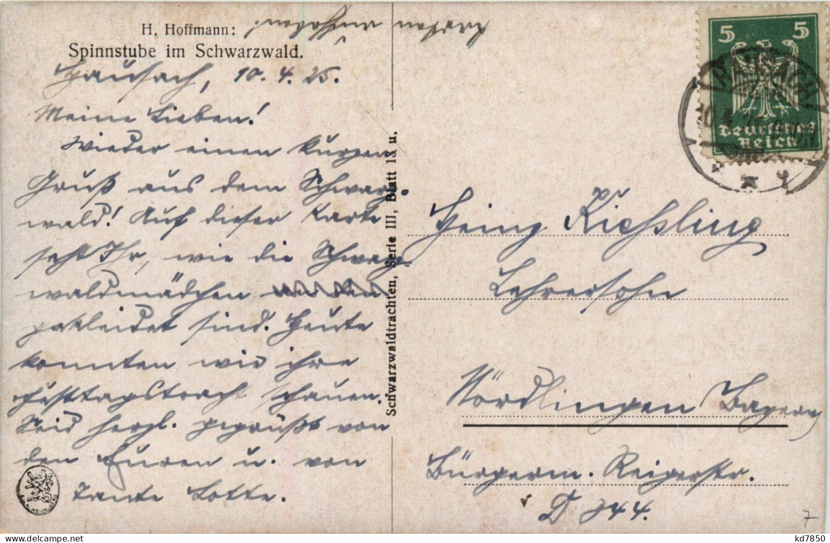 H. Hoffmann - Spinnstube Im Schwarzwald - Autres & Non Classés