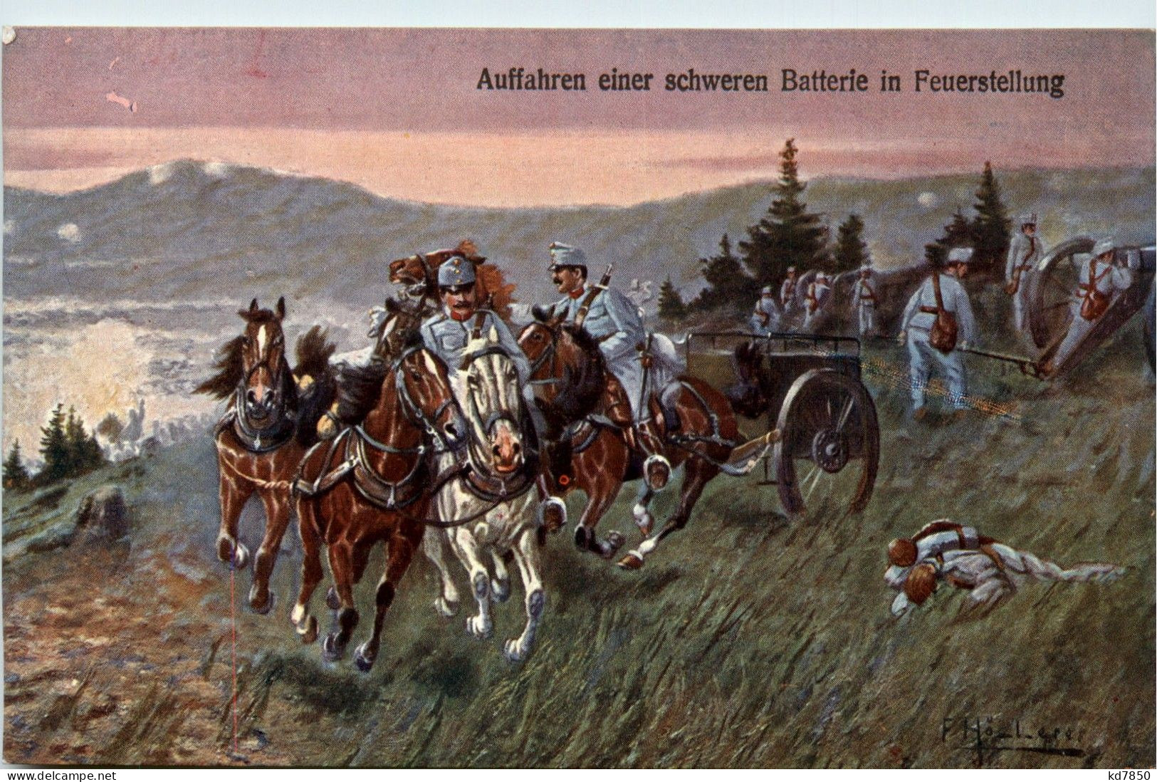 Auffahren Einer Schweren Batterie In Feuerstellung - Guerre 1914-18