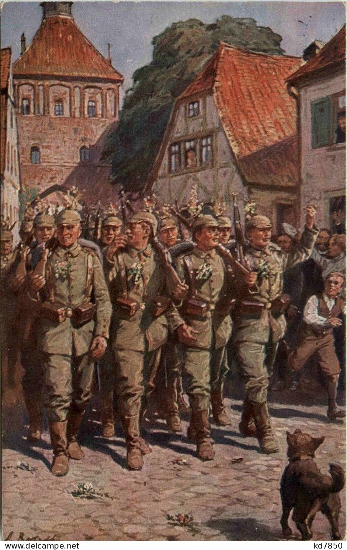 Künstlerkarte C. Röchling - Weltkrieg 1914-18