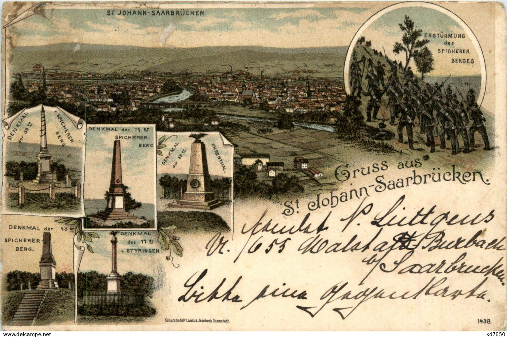 Gruss Aus St. Johann-Saarbrücken - Litho - Saarbrücken