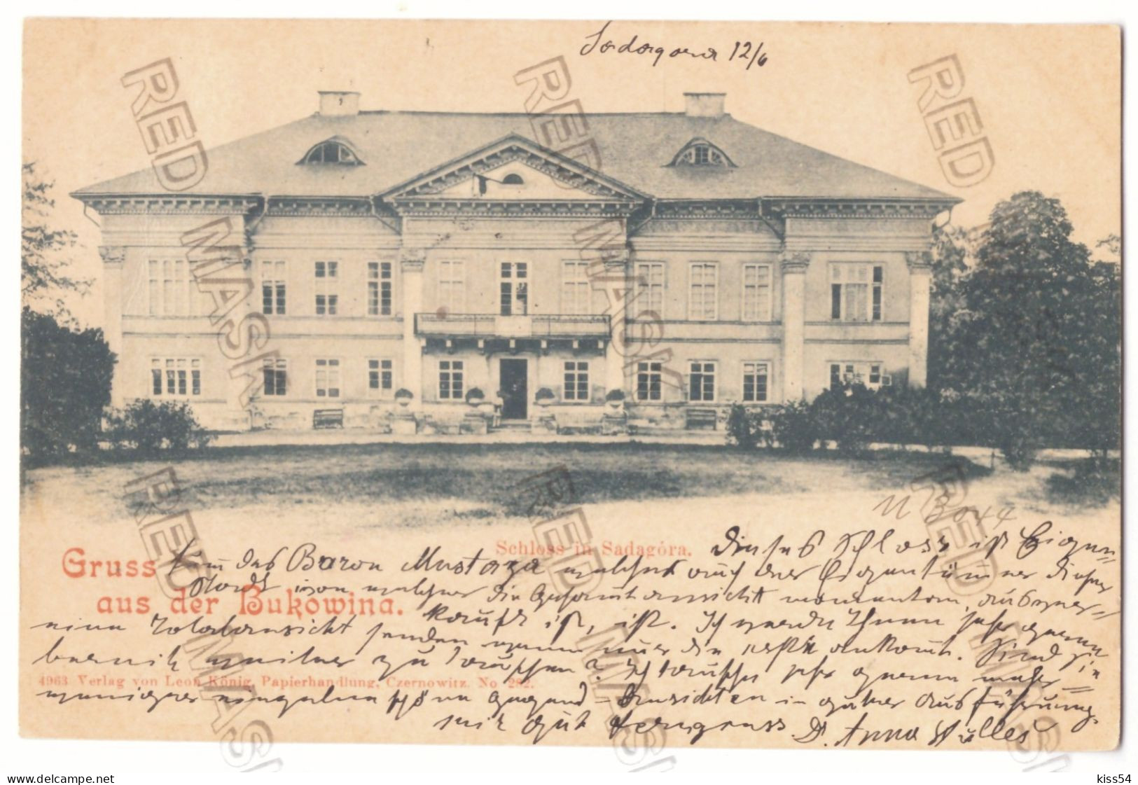 RO - 25327 SADAGURA, Bucovina, High School, Litho, Romania - Old Postcard - Used - 1898 - Romania