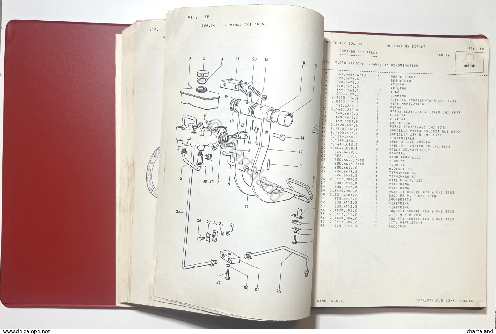 Catalogo Parti Di Ricambio Originali SAME Trattori - Mercury 85 Export - Ed.1981 - Other & Unclassified