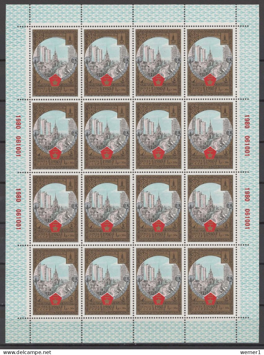 USSR Russia 1980 Olympic Games Moscow, Tourism Set Of 10 Sheetlets MNH - Sommer 1980: Moskau