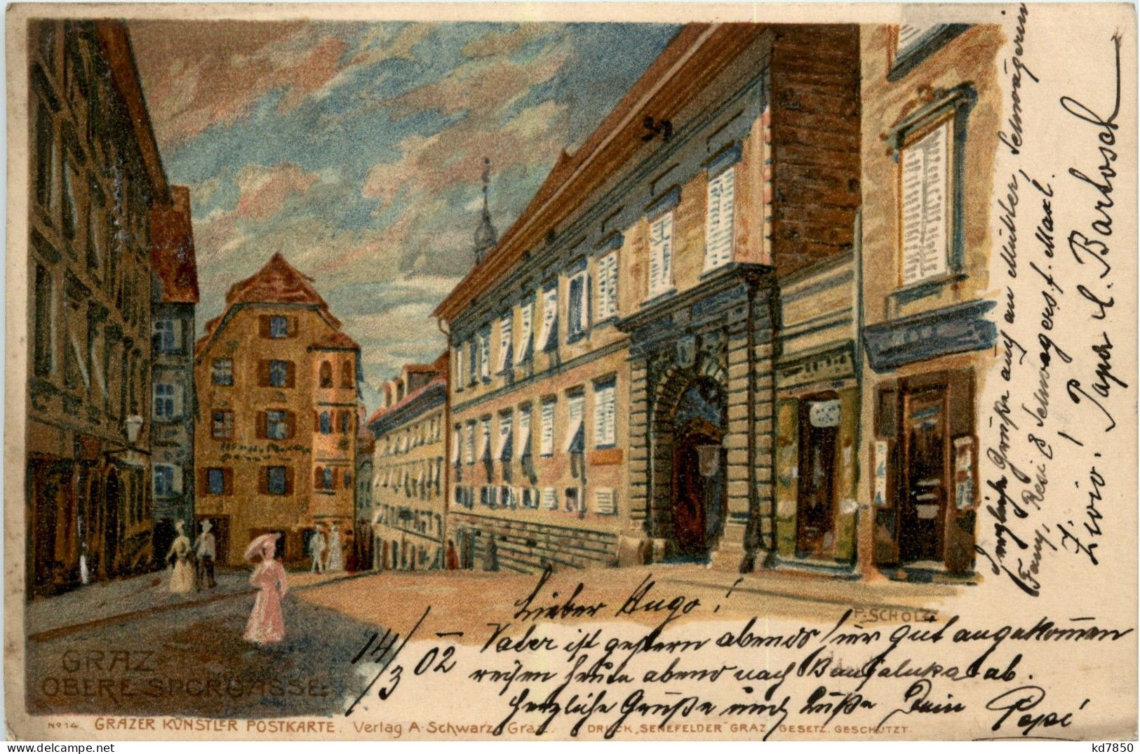 Graz Obere Sporgasse - Litho - Graz