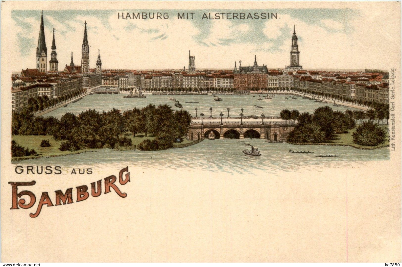 Gruss Aus Hamburg - Litho - Autres & Non Classés