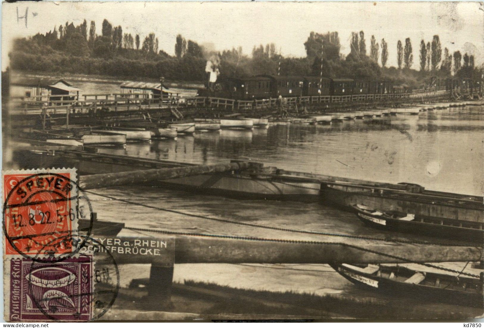 Speyer - Schiffsbrücke Mit Eisenbahn - Speyer