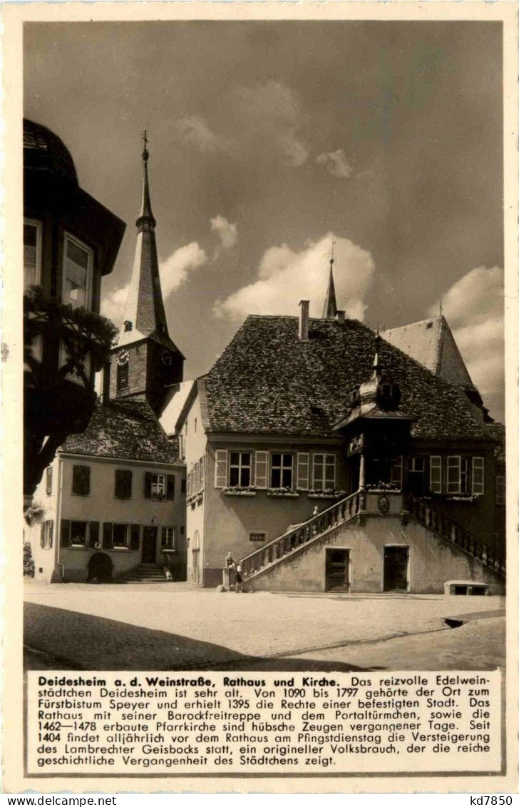 Deidesheim - Rathaus Und Kirche - Deidesheim