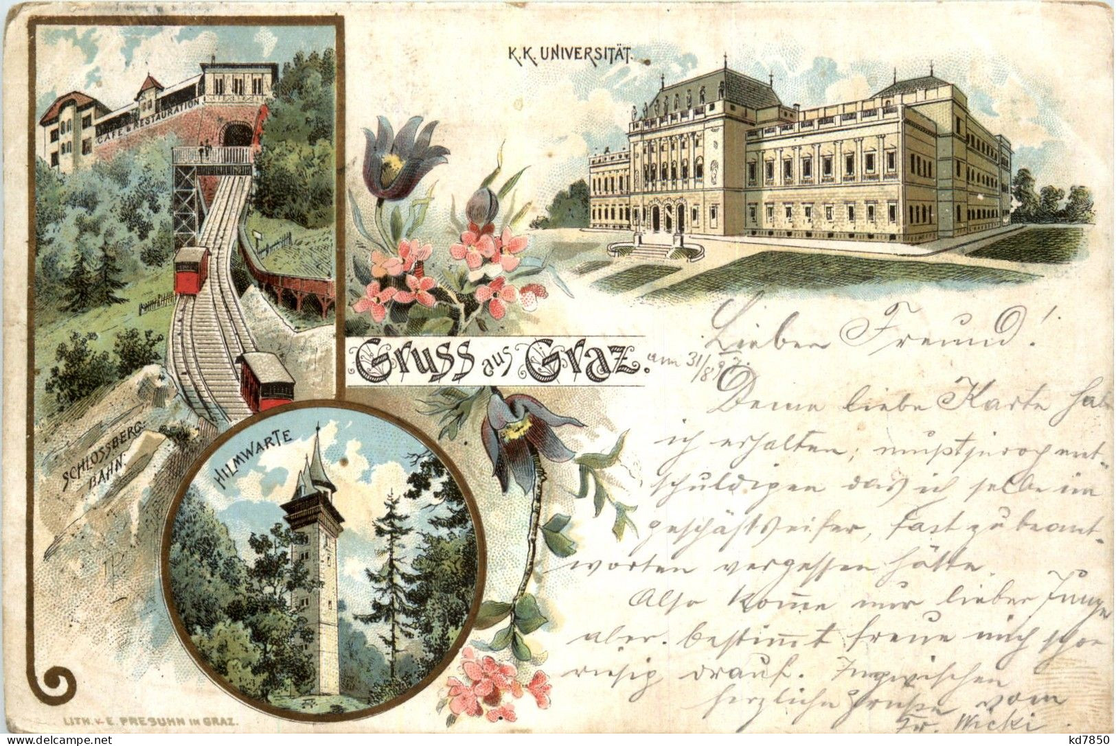 Gruss Aus Graz - Litho - Graz