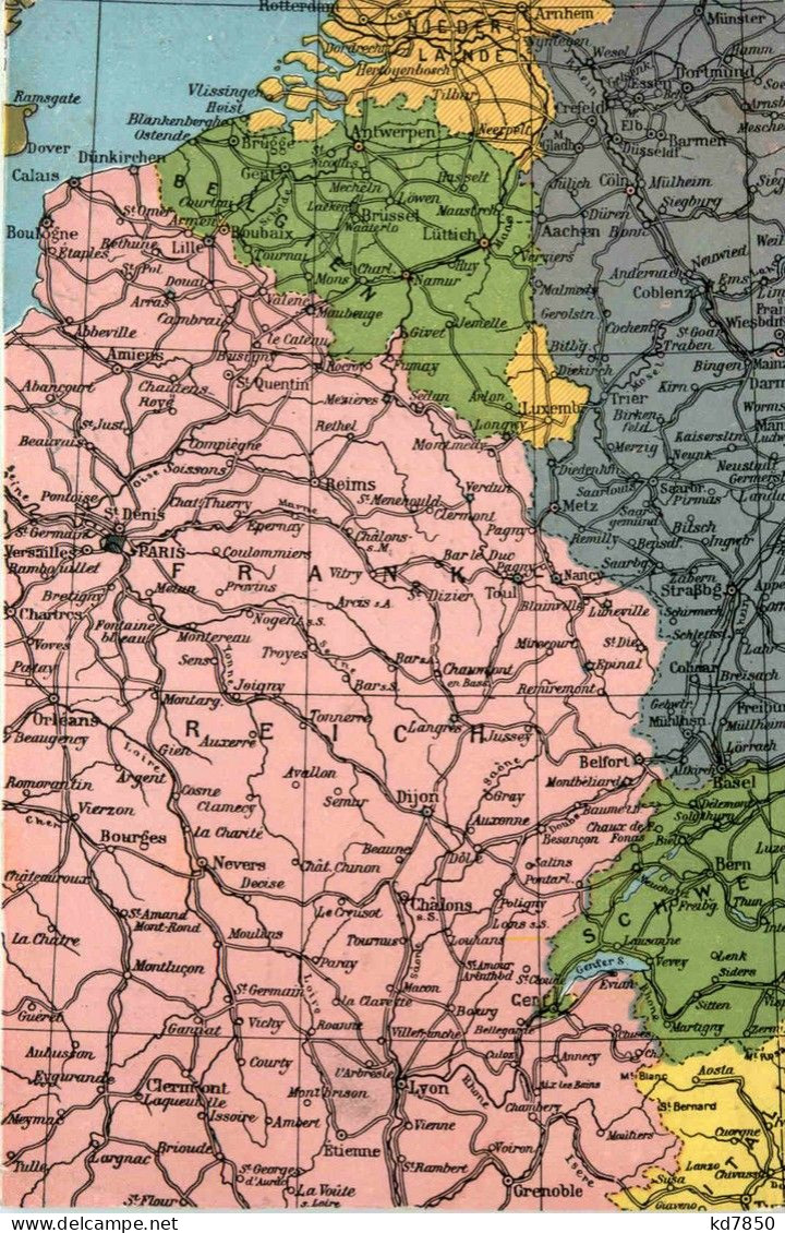 Westlicher Kriegsschauplatz - Map - Guerre 1914-18