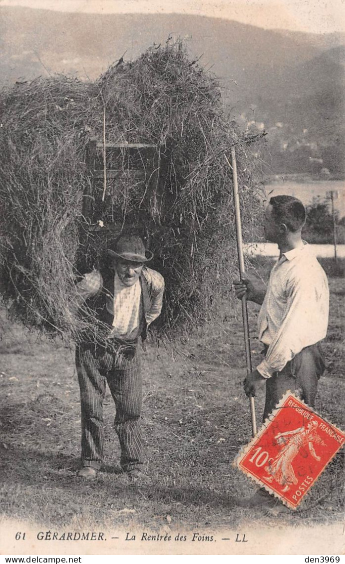 GERARDMER (Vosges) - La Rentrée Des Foins - Voyagé 1913 (2 Scans) - Gerardmer