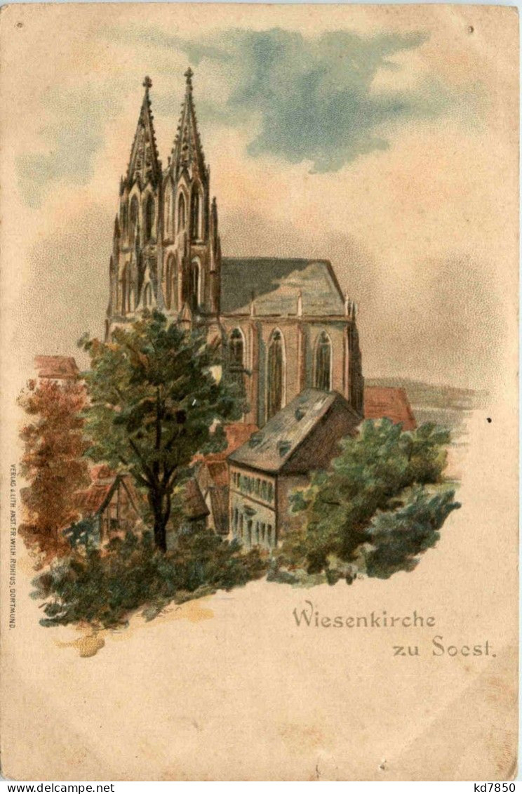 Wiesenkirche Zu Soest - Litho - Soest