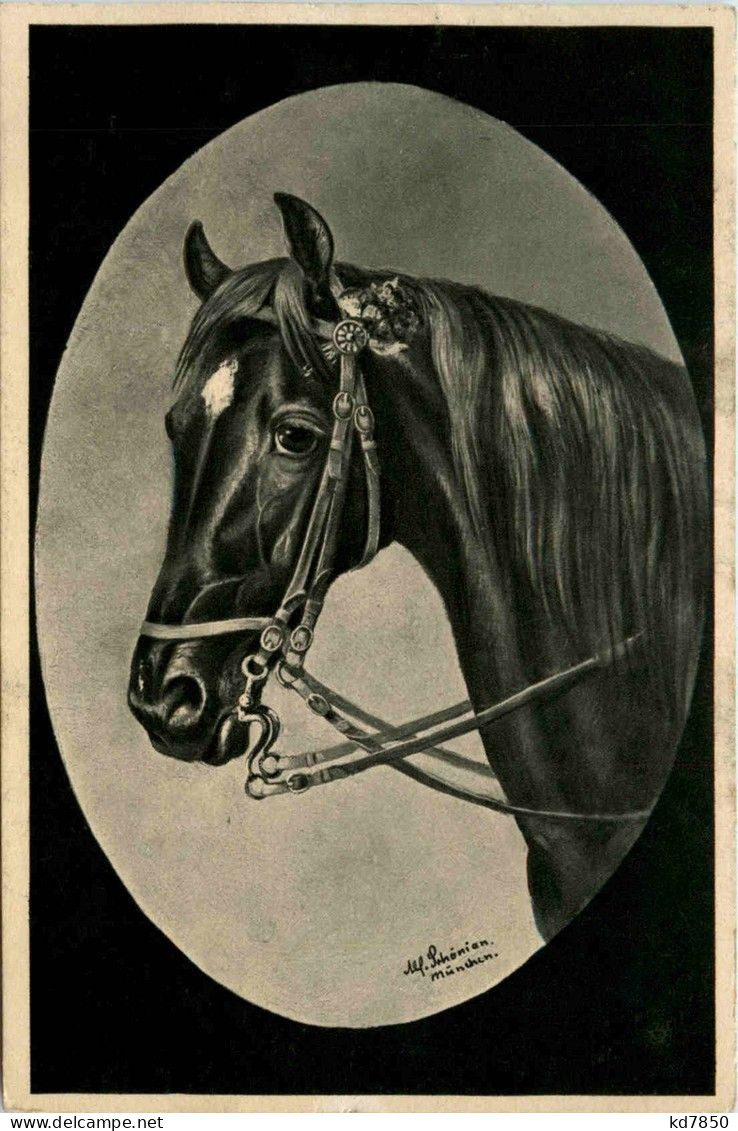 Pferd - Künstlerkarte - Chevaux