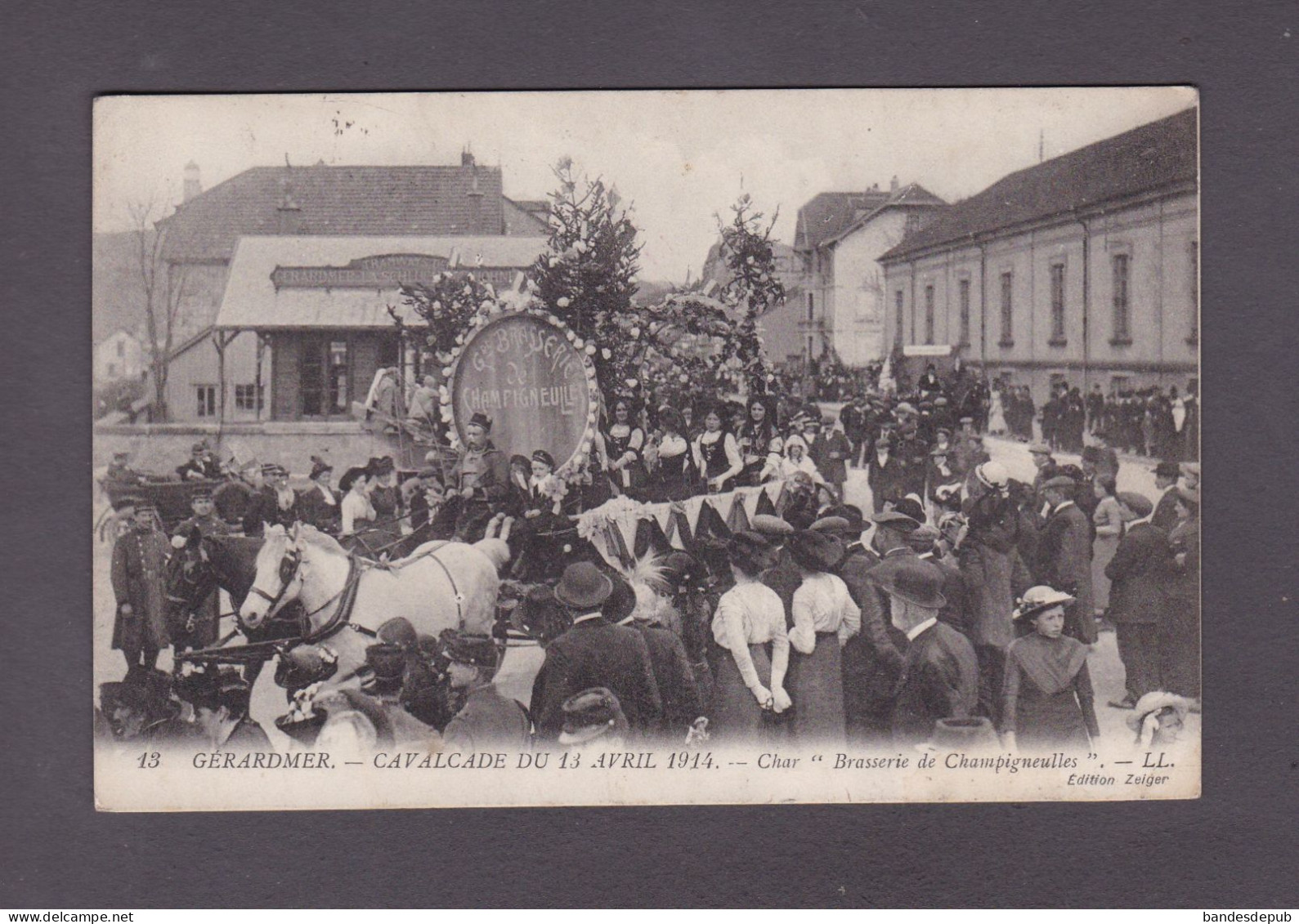 Vente Immediate Gerardmer Vosges Cavalcade Du 13 Avril 1914 Char De La Brasserie De Champigneulles  ( Biere 3917) - Gerardmer