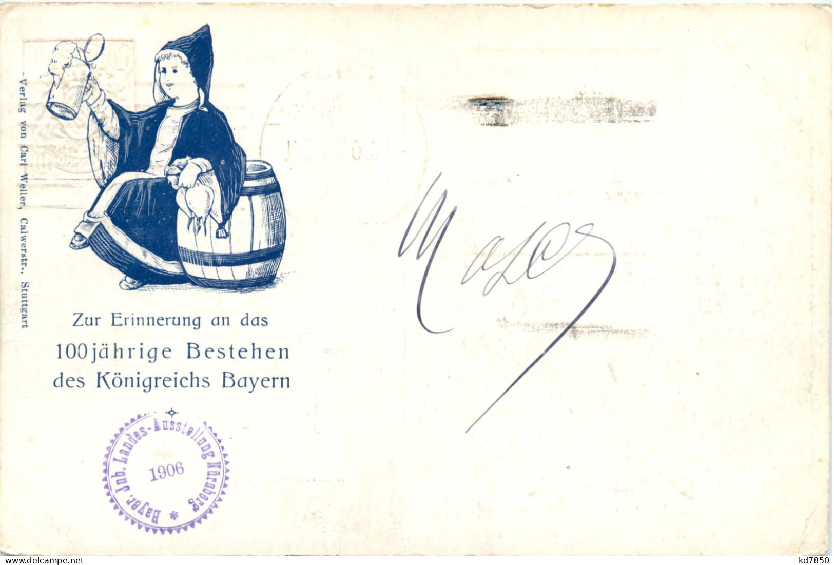 Regierungs Jubiläum Bayern - Briefmarke - Ganzsache - Familles Royales