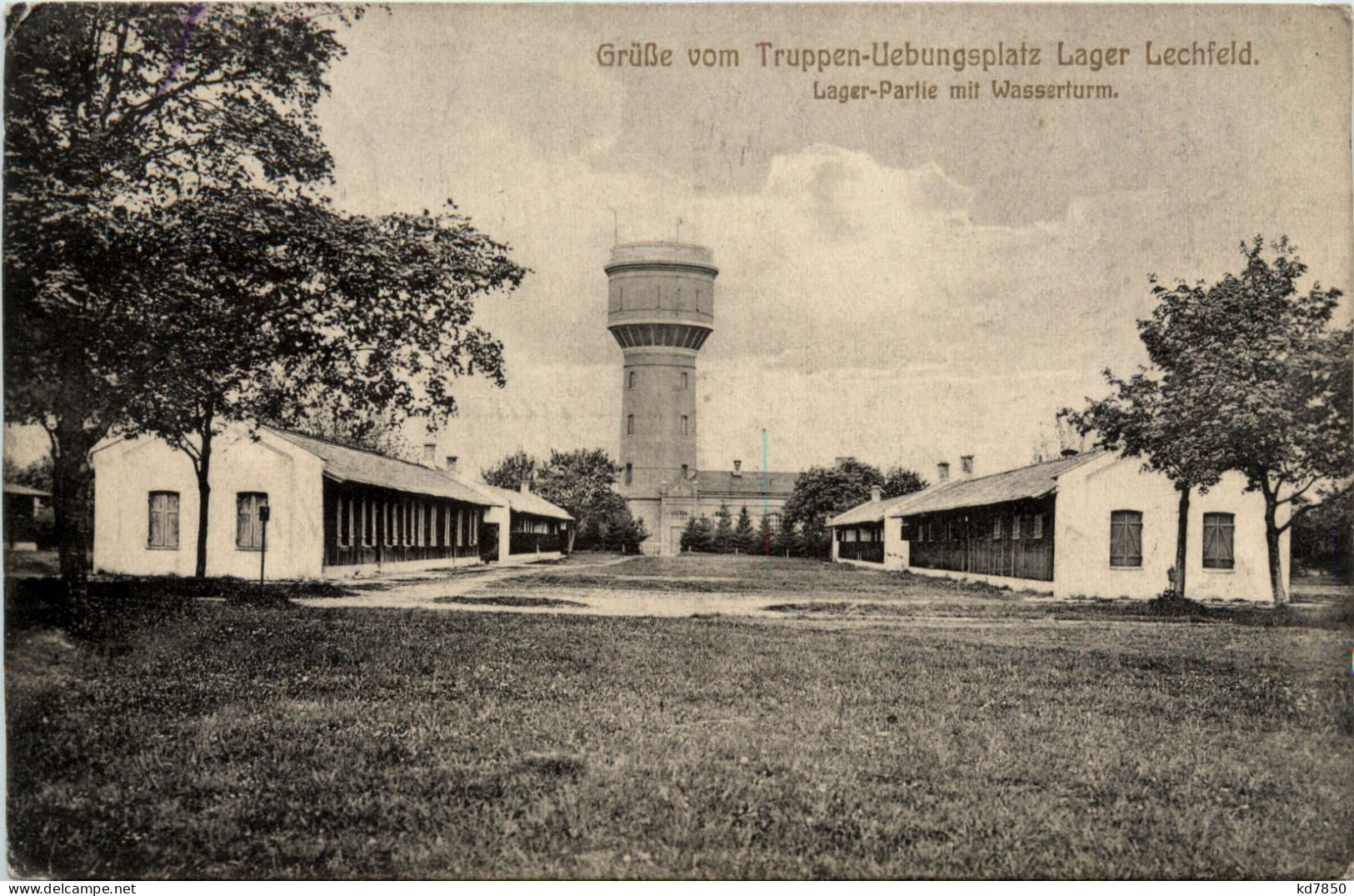 Lager-Lechfeld, Grüsse, Truppenübungsplatz, Lagerpartie Mit Wasserturm - Augsburg