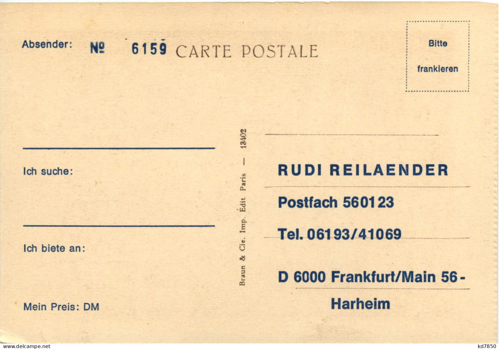 Künstlerkarte A. Renoir - Sonstige & Ohne Zuordnung