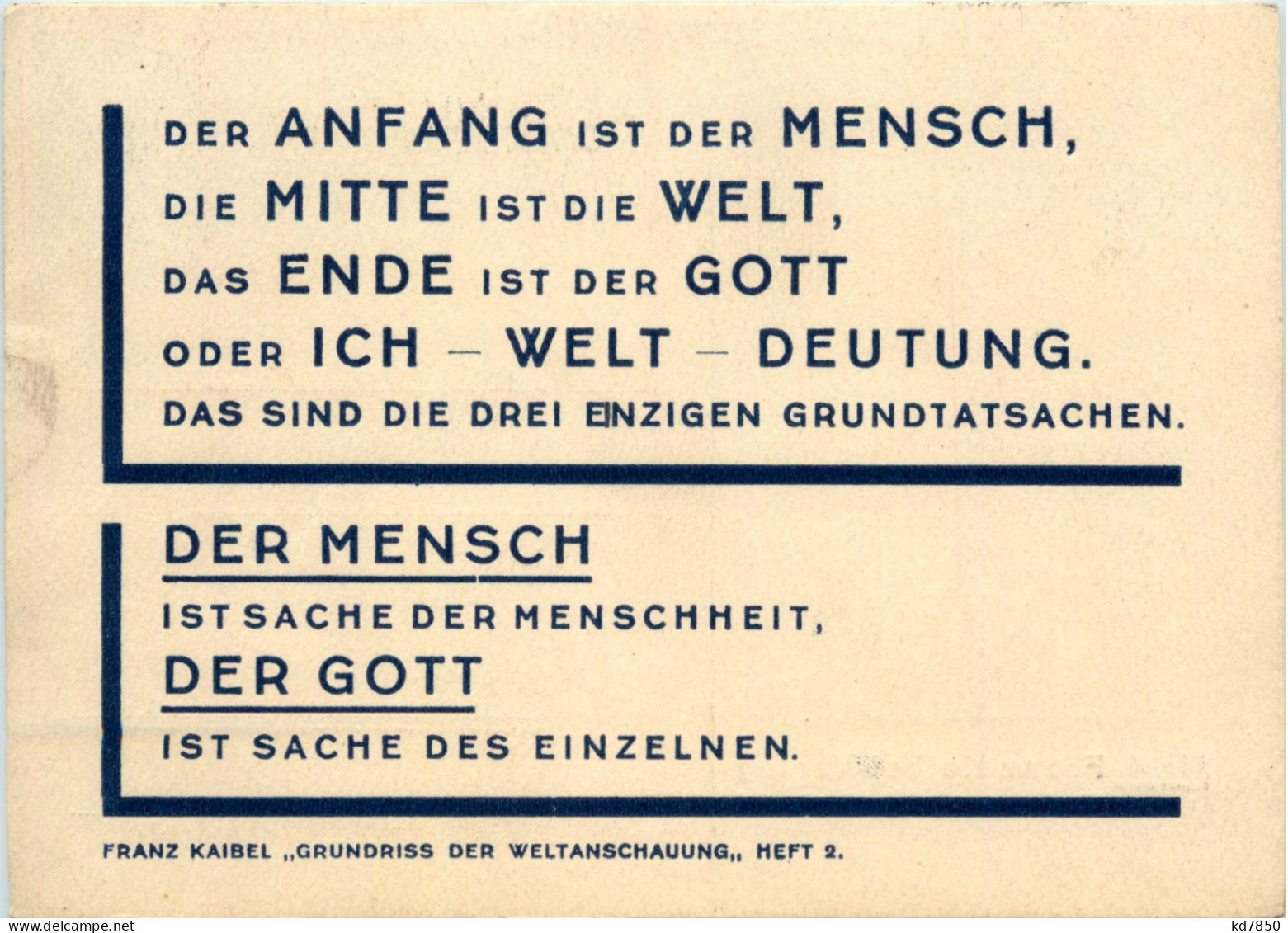 Franz Kaibel - Grundriss Der Weltanschauung - Other & Unclassified