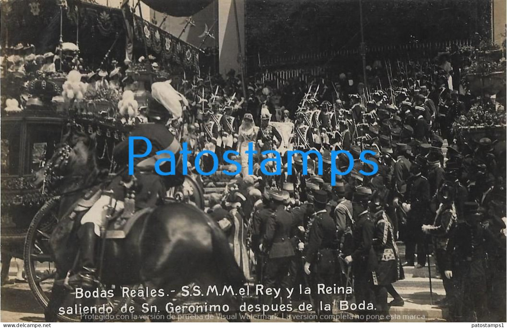 228907 SPAIN ESPAÑA ROYALTY BODAS REALES REY Y REINA SALIENDO DE SAN GERONIMO DESPUES DE LA BODA  POSTAL POSTCARD - Other & Unclassified