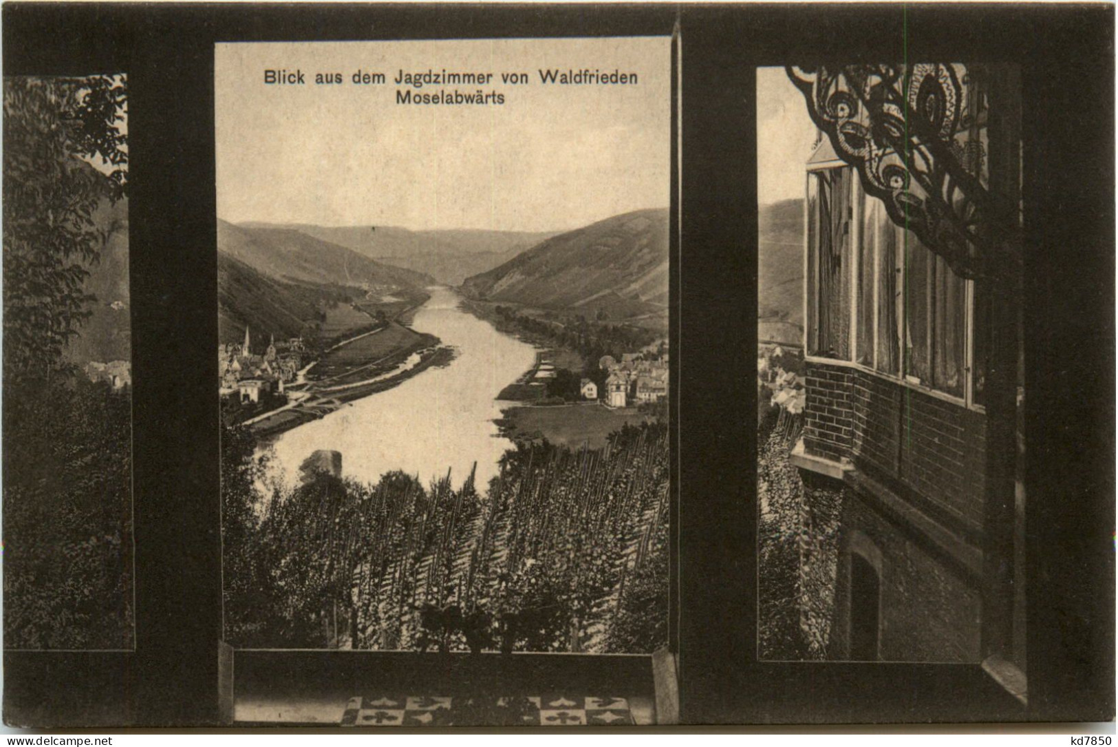 Blick Aus Dem Jagdzimmer Von Waldfrieden Moselabwärts - Saarburg