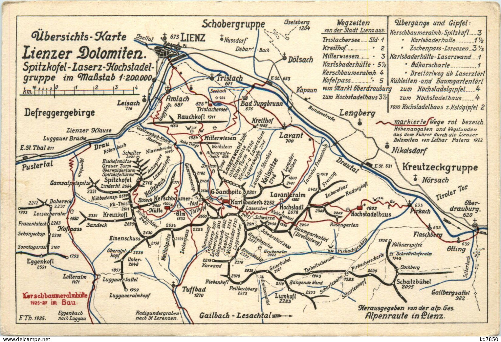 Karte Von Lienzer Dolomiten - Lienz