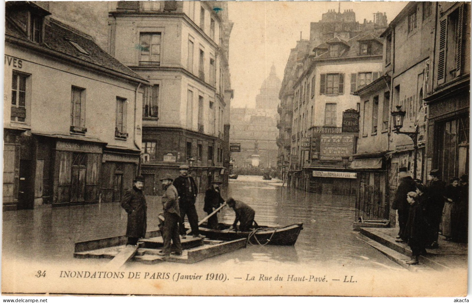 CPA Paris Rue Du Haut-pavé Inondations (1390821) - Überschwemmung 1910