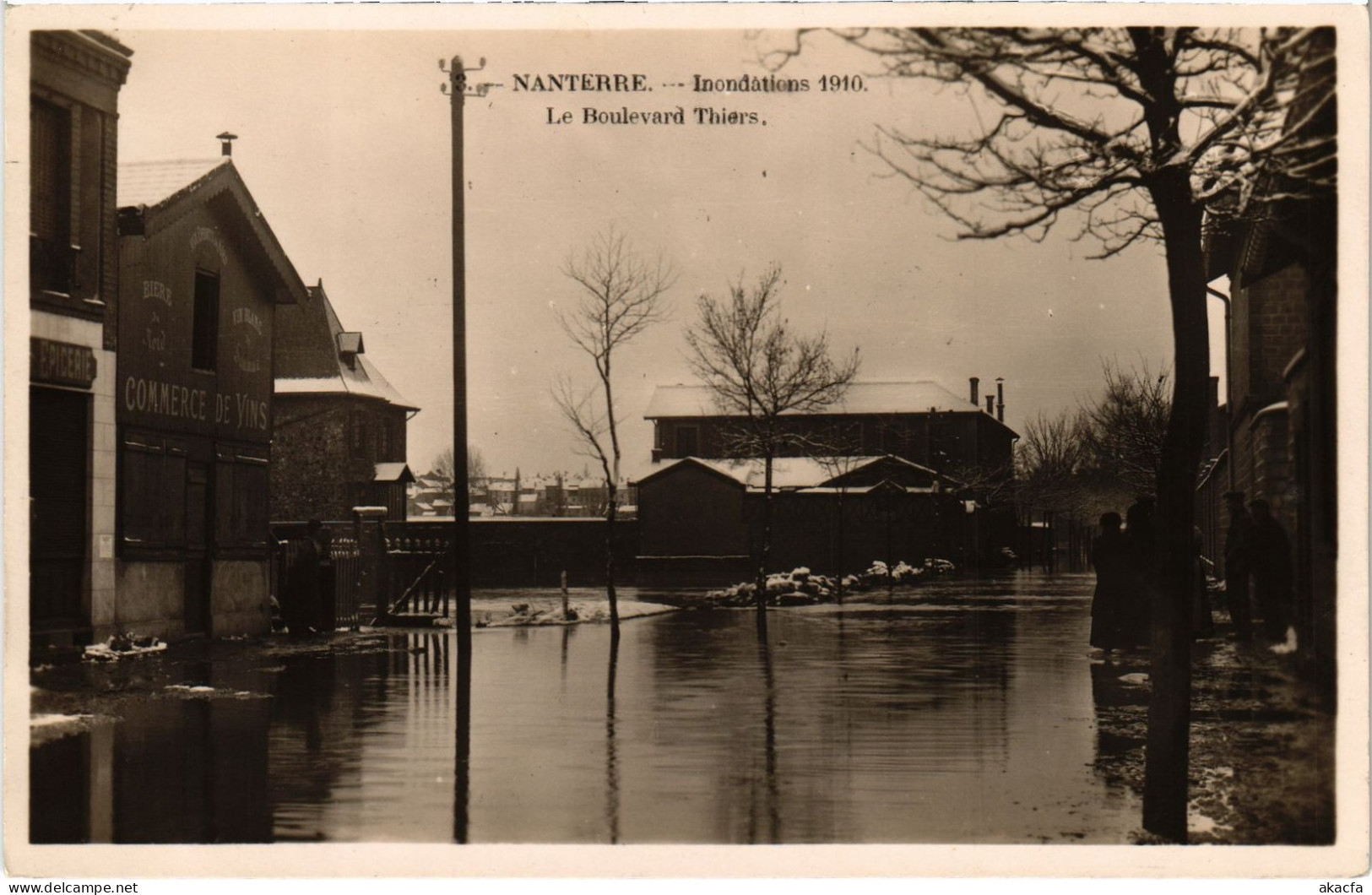 CPA Nanterre Le BOulevard Thiers Inondations (1391217) - Nanterre