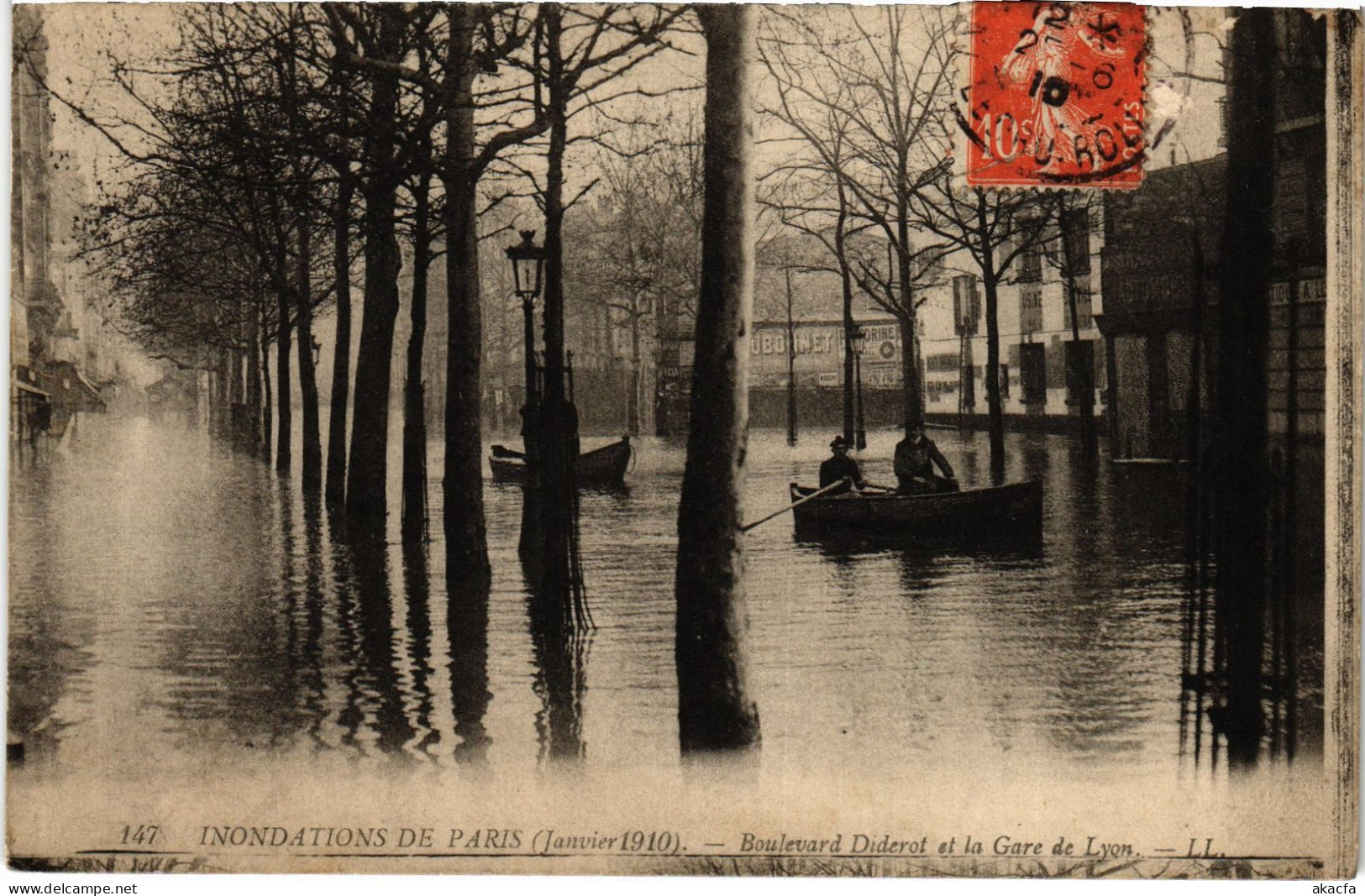 CPA Paris Bd Diderot Inondations (1390819) - De Overstroming Van 1910