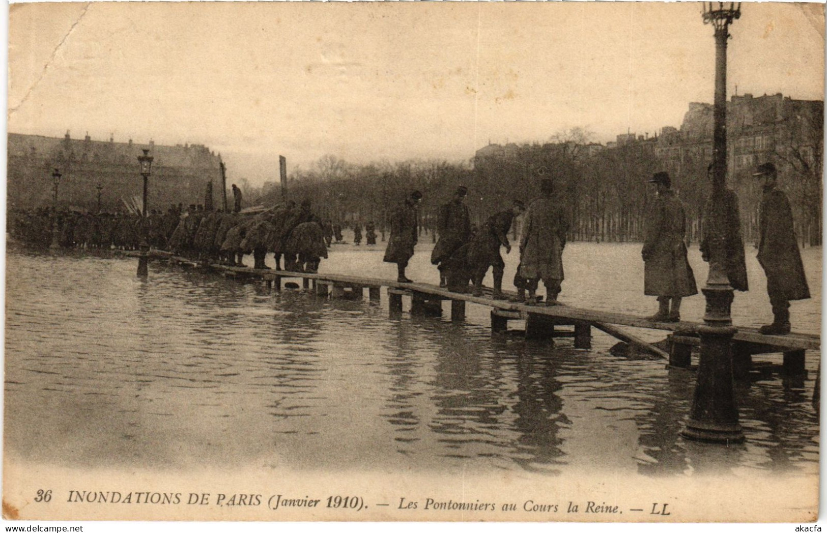 CPA Paris Cours La Reine Inondations (1390812) - De Overstroming Van 1910