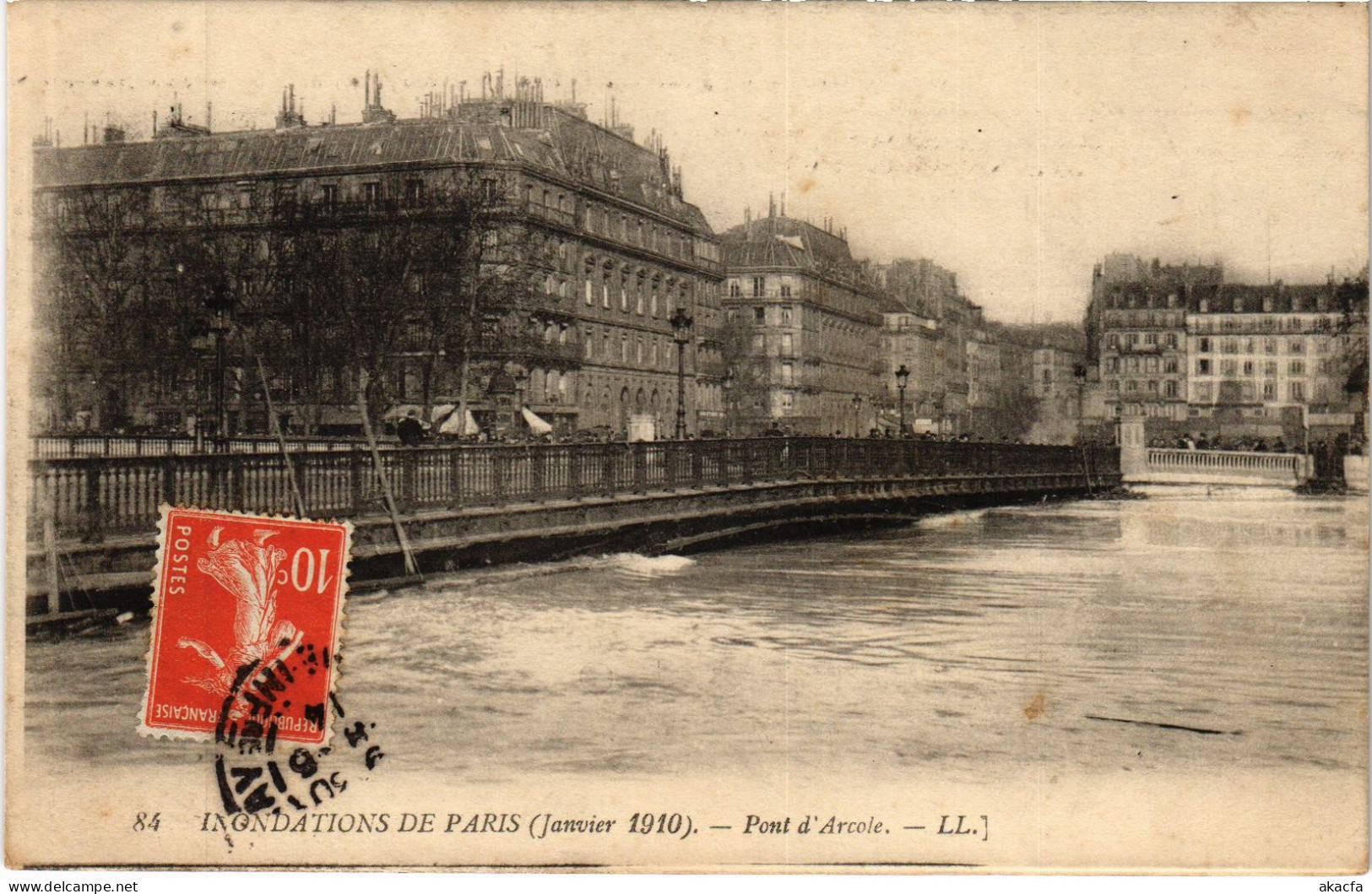 CPA Paris Pont D'Arcole Inondations (1390810) - De Overstroming Van 1910