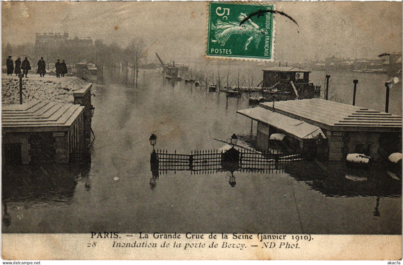 CPA Paris Porte De Bercy Inondations (1390772) - De Overstroming Van 1910