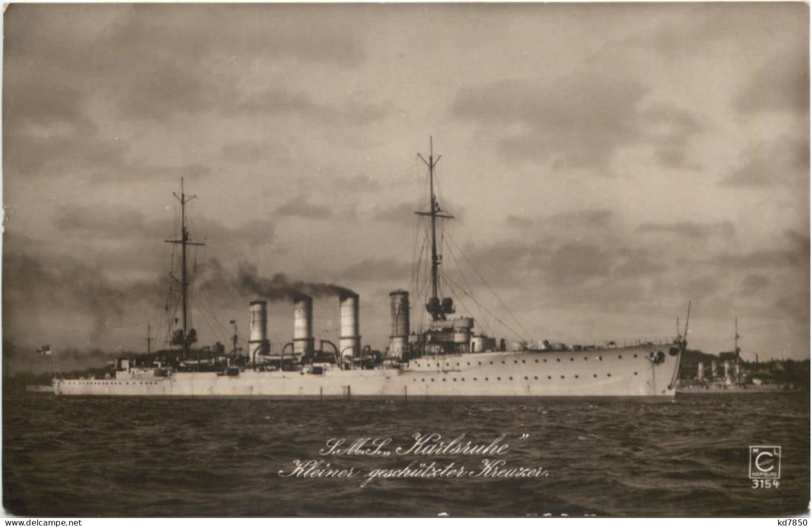 SMS Karlsruhe - Kreuzer - Feldpost - Guerre