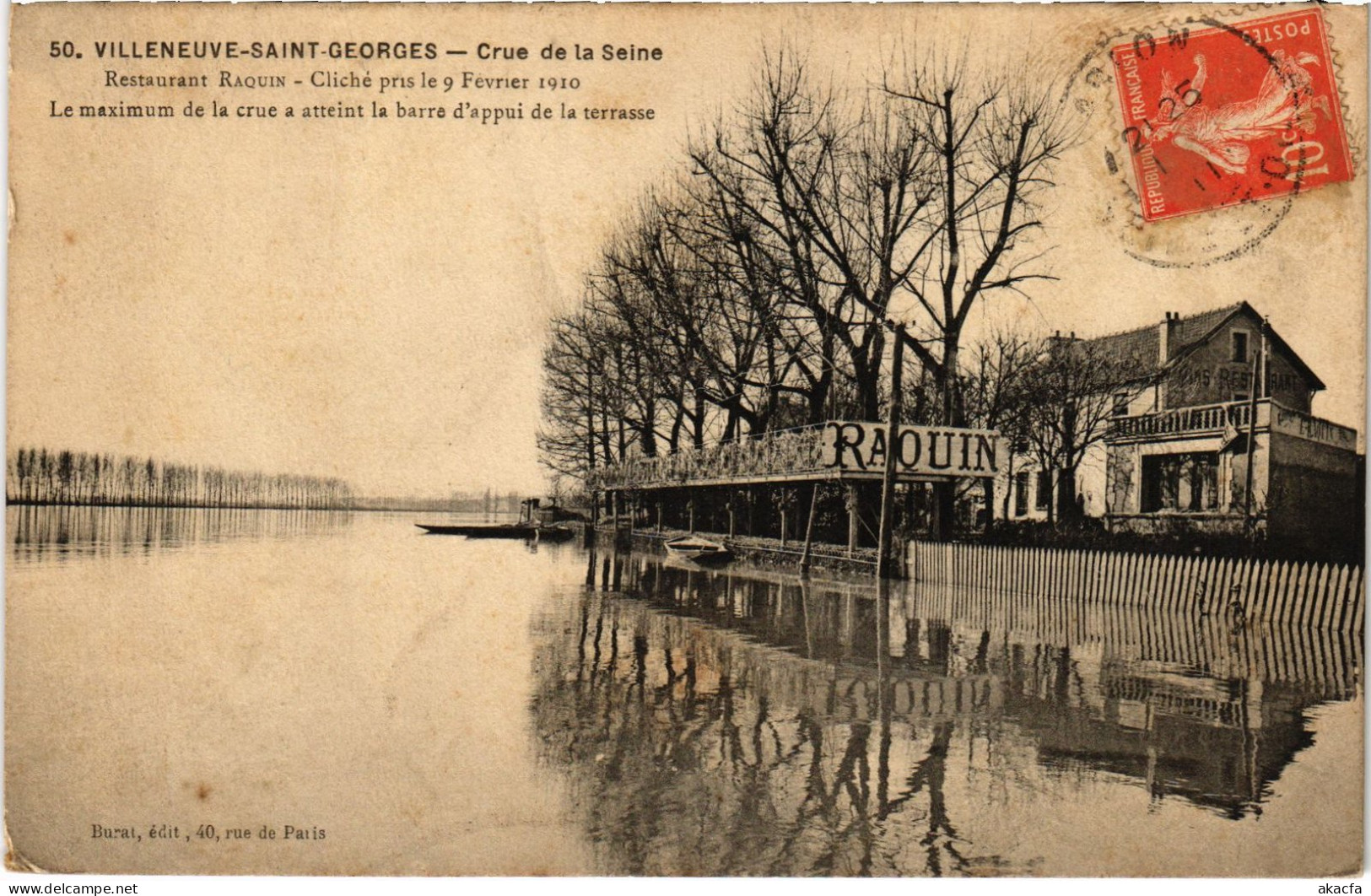 CPA Villeneuve-St-Georges Restaurant RAQUIN Inondations (1391268) - Villeneuve Saint Georges