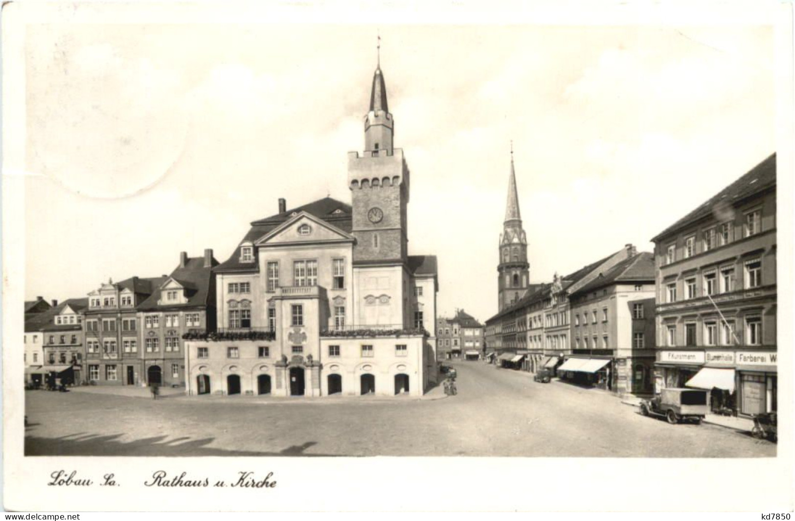 Löbau In Sachsen - Rathaus Und Kirche - Loebau