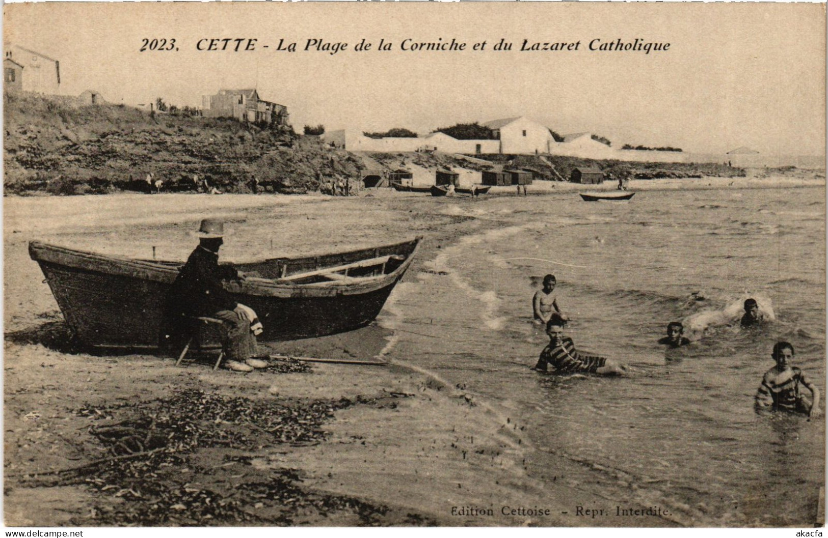 CPA Cette Plage De La Corniche Lazaret Cahtolique (1390198) - Sete (Cette)