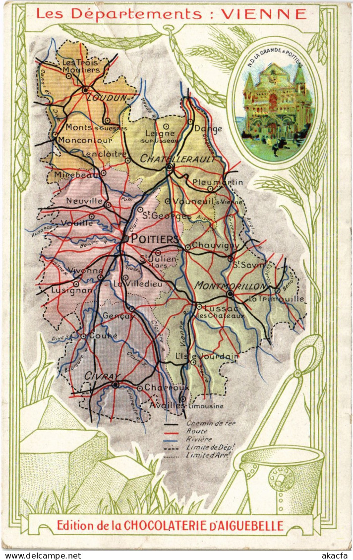 CPA Carte Départementale Vienne (1391071) - Andere & Zonder Classificatie