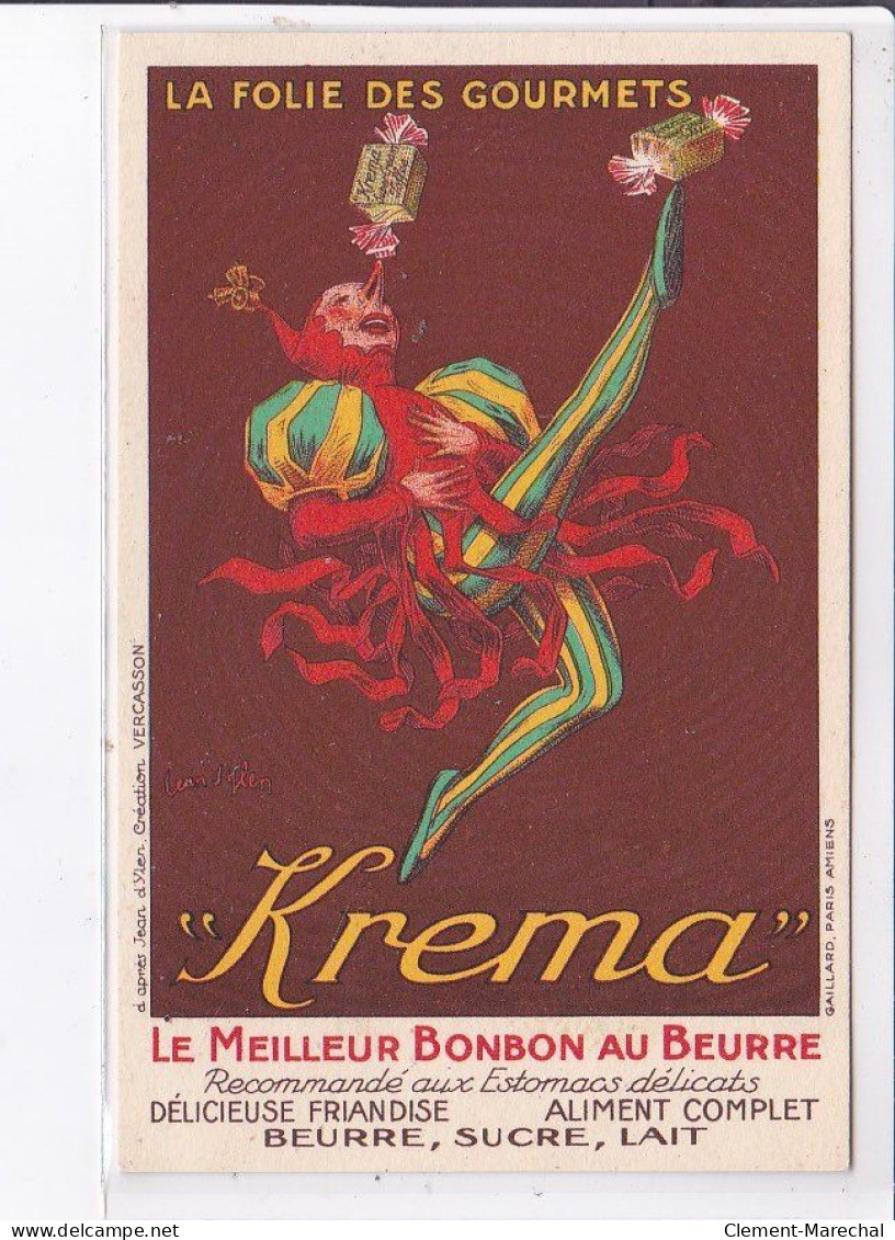 PUBLICITE : La Folie Des Gourmets "Krema" Illustrée Par Jean D'Ylen- Très Bon état - Advertising