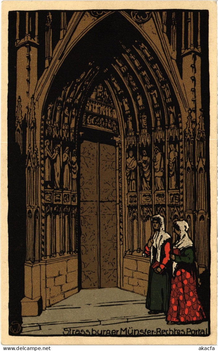 CPA Strasbourg Cathedral Portal LITHO (1390404) - Straatsburg