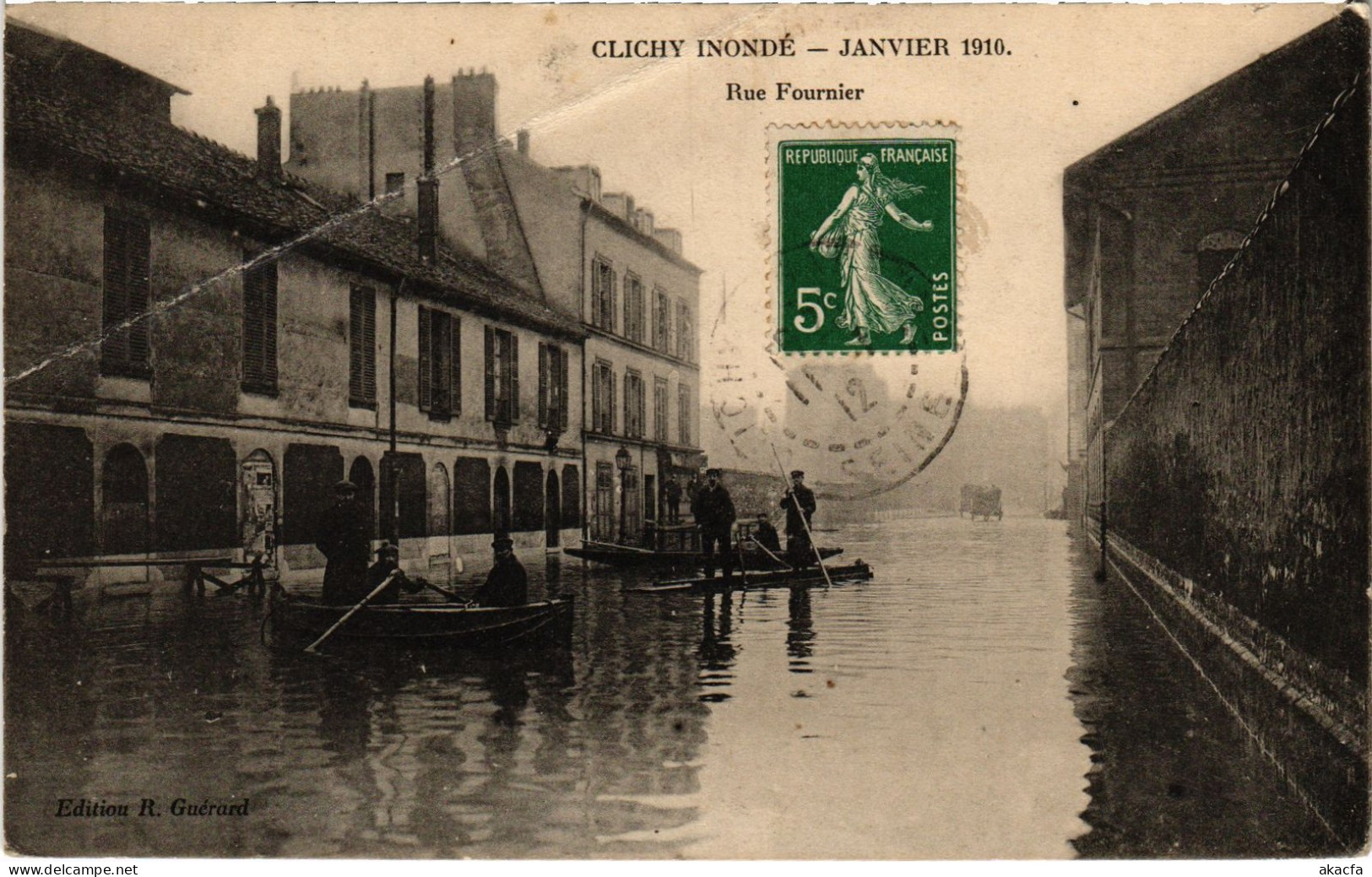 CPA Clichy Rue Fournier Inondations (1391219) - Clichy