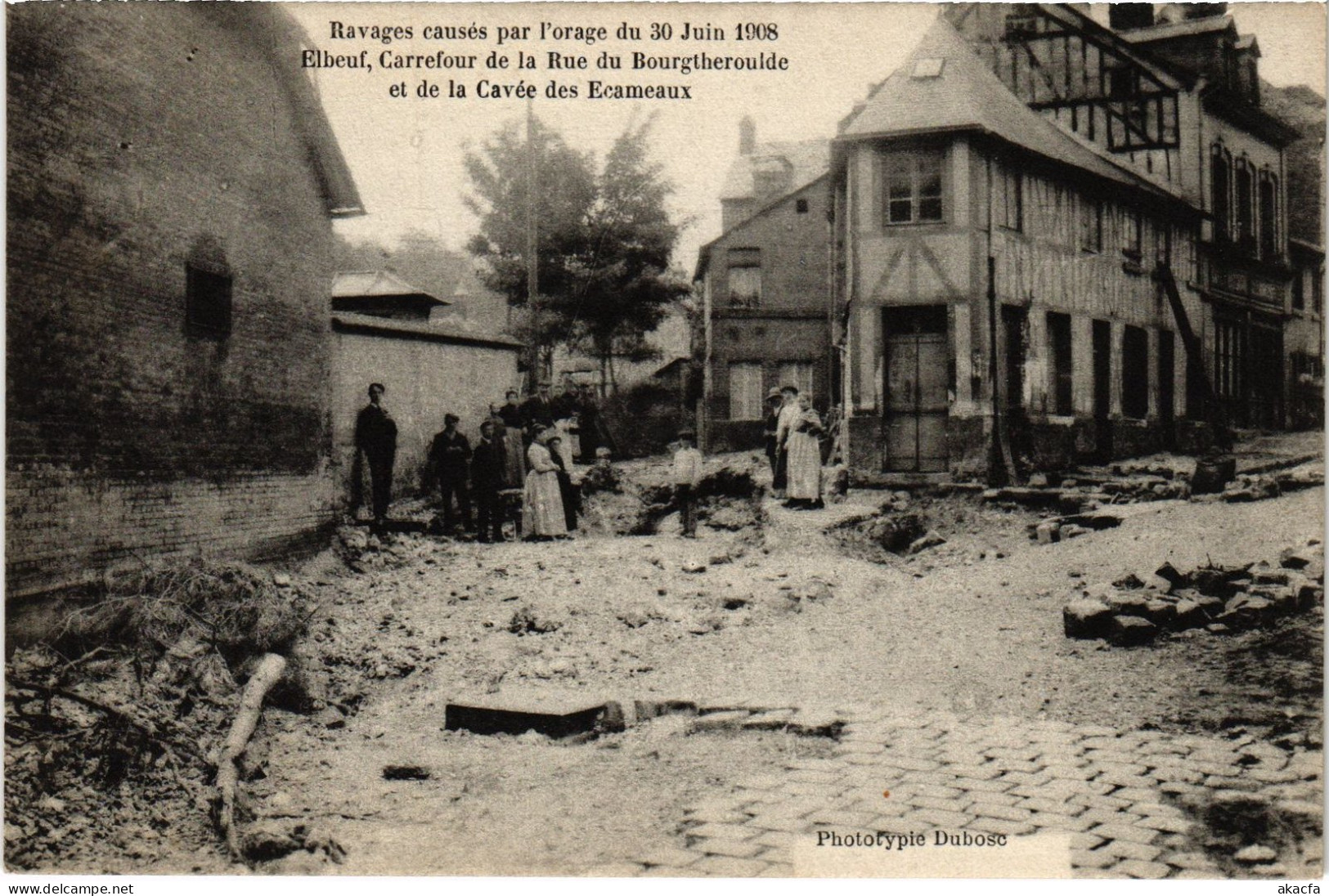 CPA Elbeuf Carrefour Rue Du BOurgtheroulde Orage 1908 (1390833) - Elbeuf