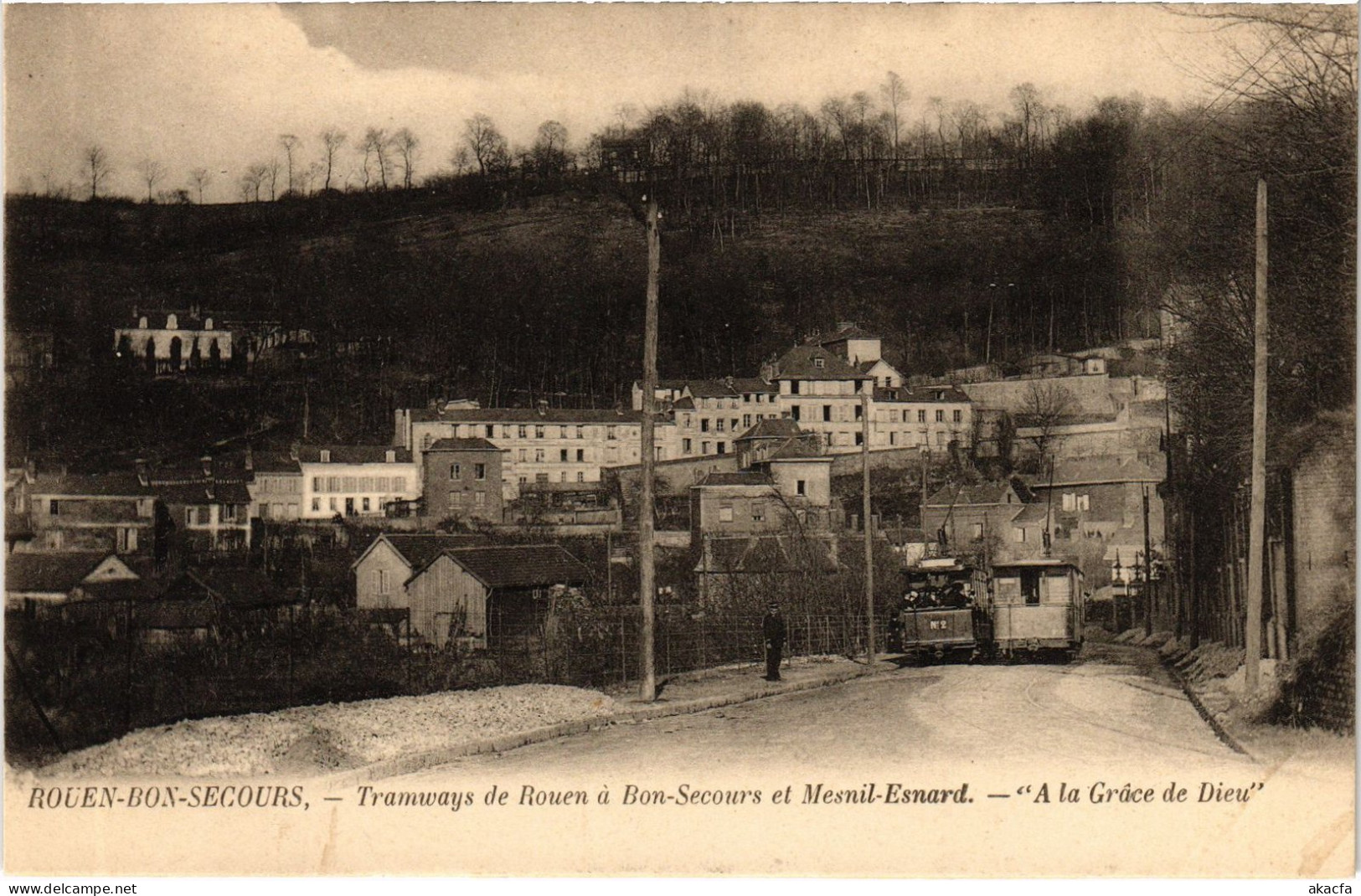 CPA Rouen Bon-Secours Tramway (1390824) - Rouen