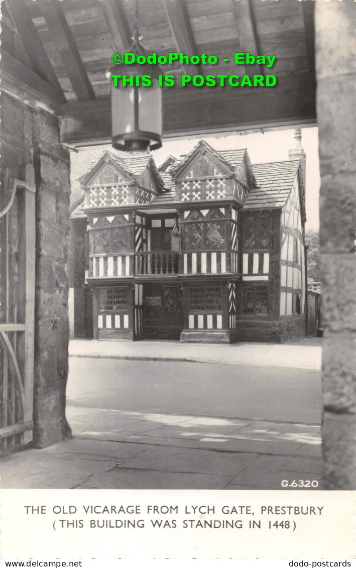 R419960 Prestbury. The Old Vicarage From Lych Gate. Valentine. Real Photo - World